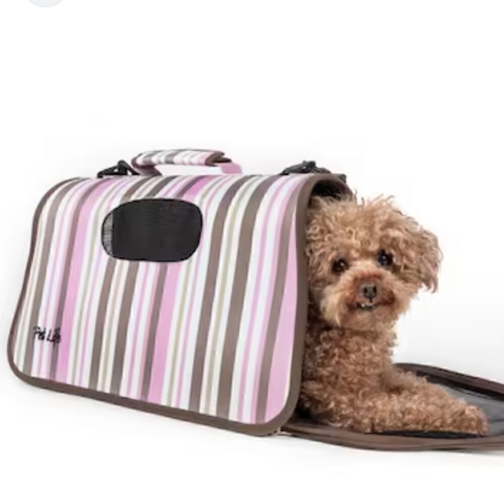 Pet Life ® 'Easy Folding' Zippered Folding Lightweight Pet Dog Crate Carrier